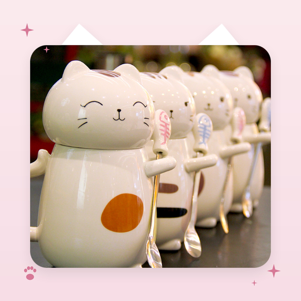 Kitty Hug Mug with Lid & Spoon