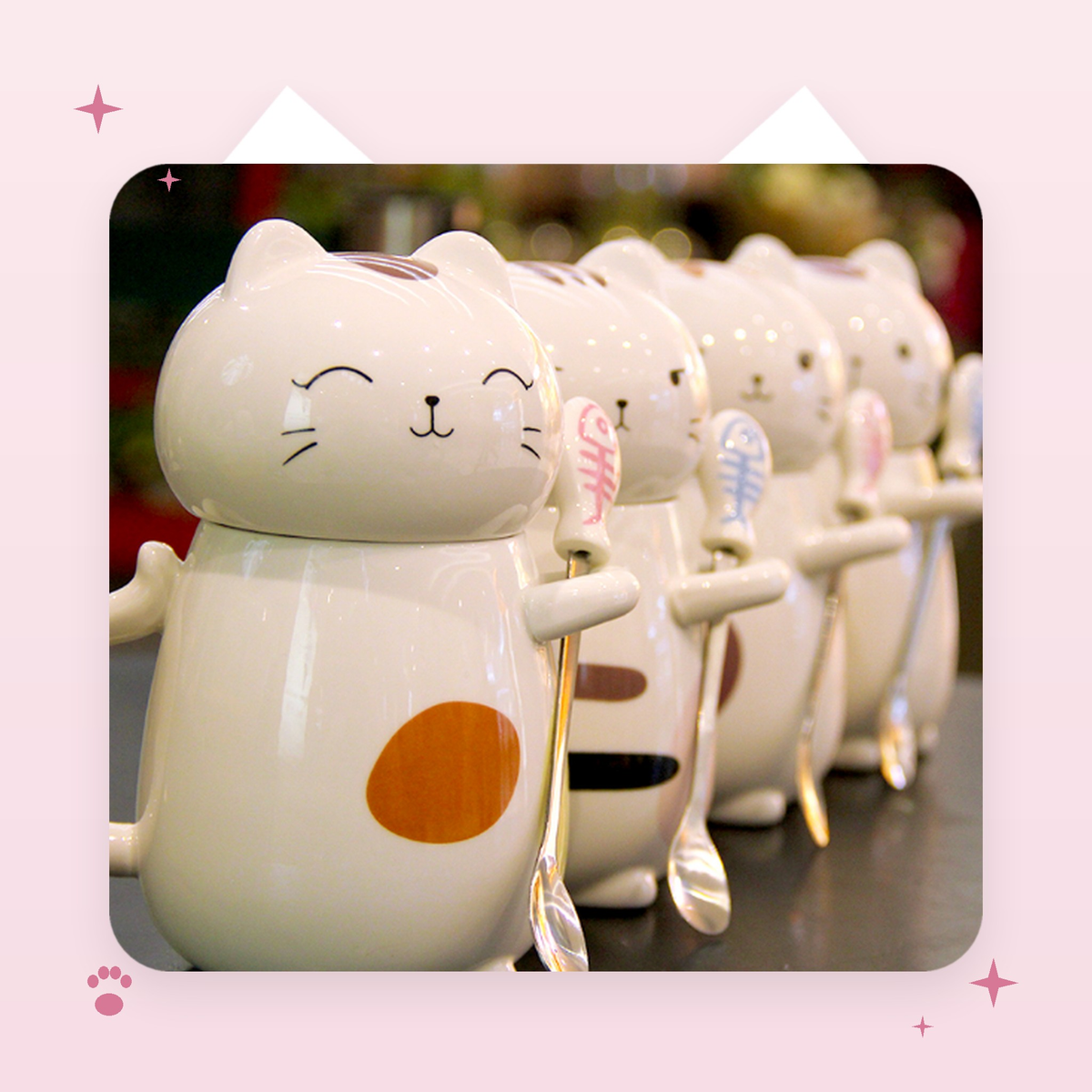 Kitty Hug Mug with Lid & Spoon