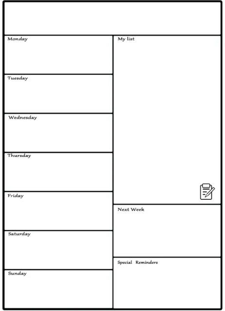 Magnetic Weekly Whiteboard Planner