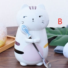 Kitty Hug Mug with Lid & Spoon