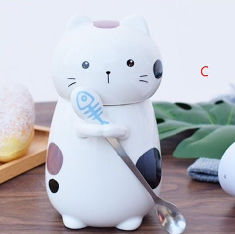 Kitty Hug Mug with Lid & Spoon