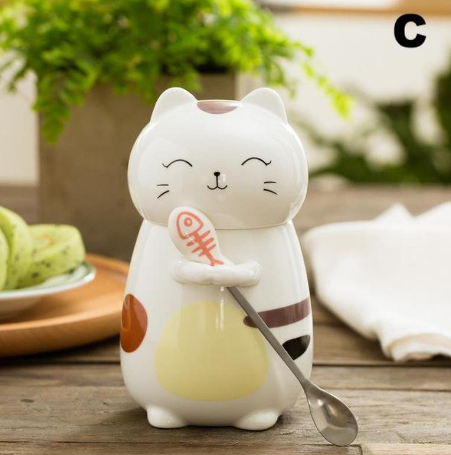 Kitty Hug Mug with Lid & Spoon