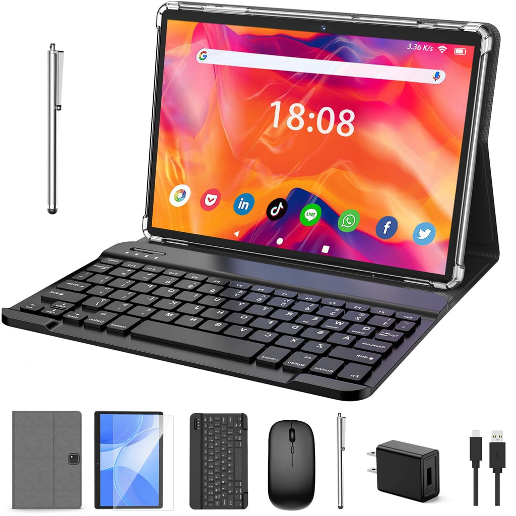 10-inch Android Tablet with Keyboard & Case