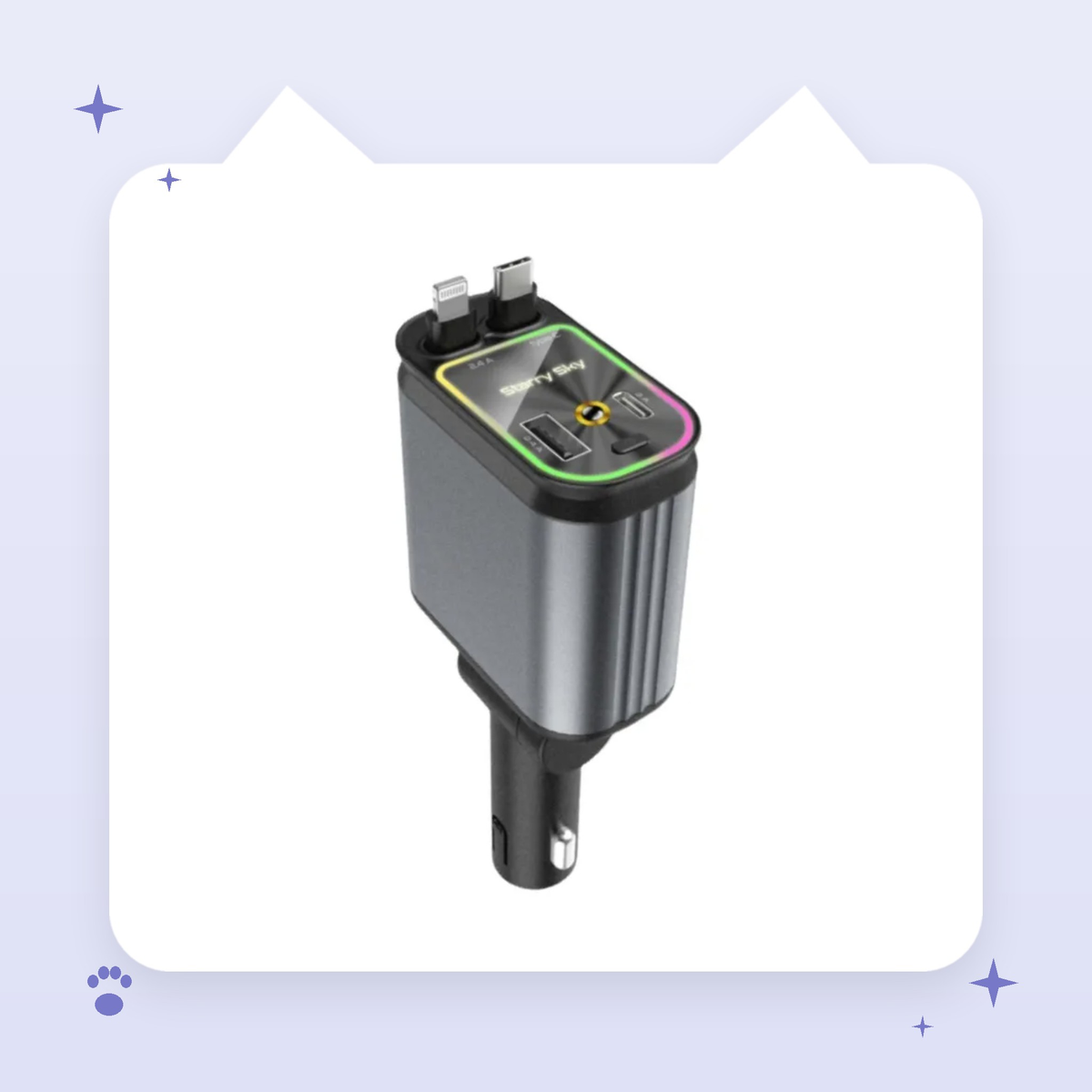Retractable 4-in-1 Car Charger
