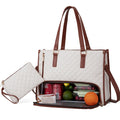 Quilted Lunch Tote with Insulated Cooler Bag