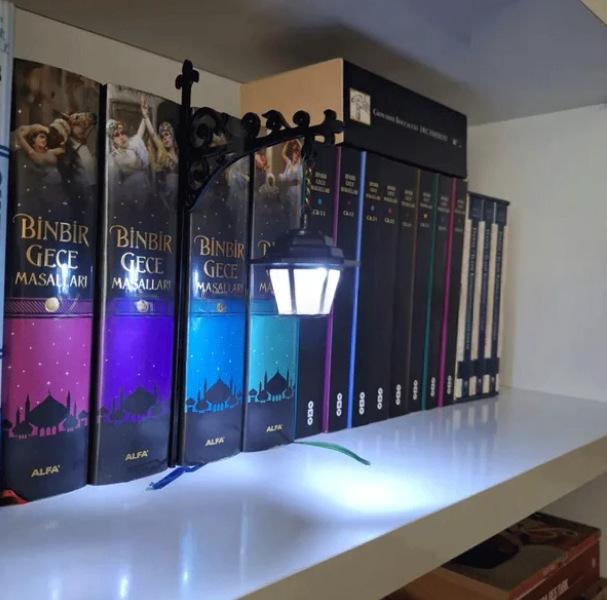 Bookshelf Library Lantern Light