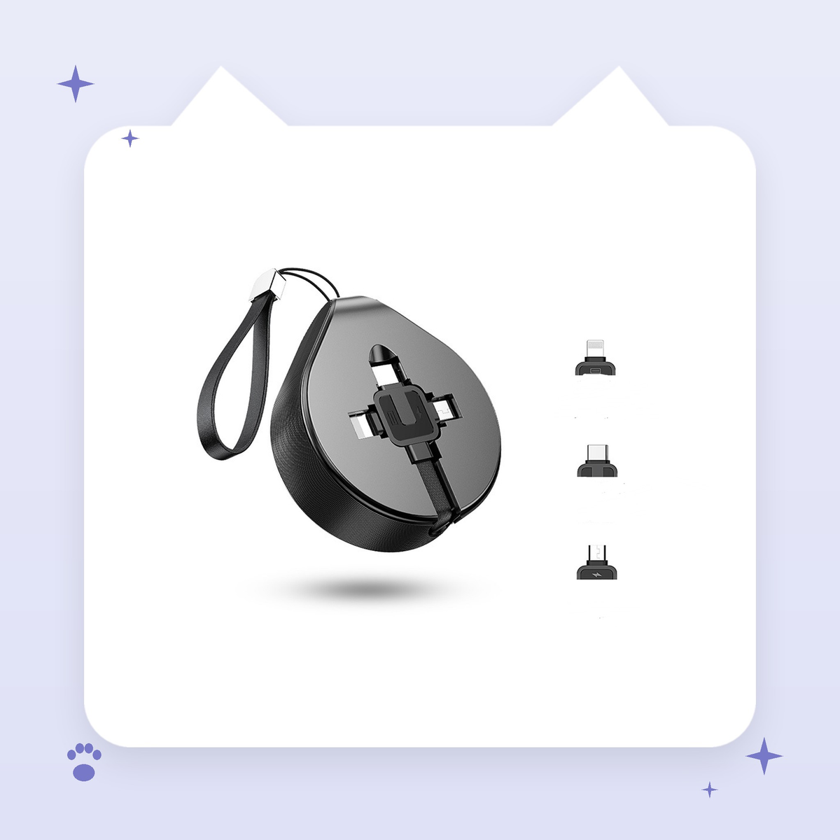 Retractable 3-in-1 Cable Puck
