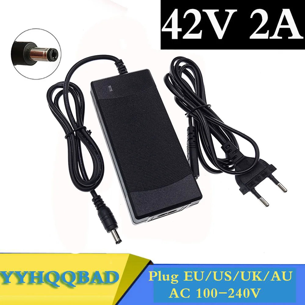42V 2A Charger for 36V Lithium Battery Packs (US Plug)
