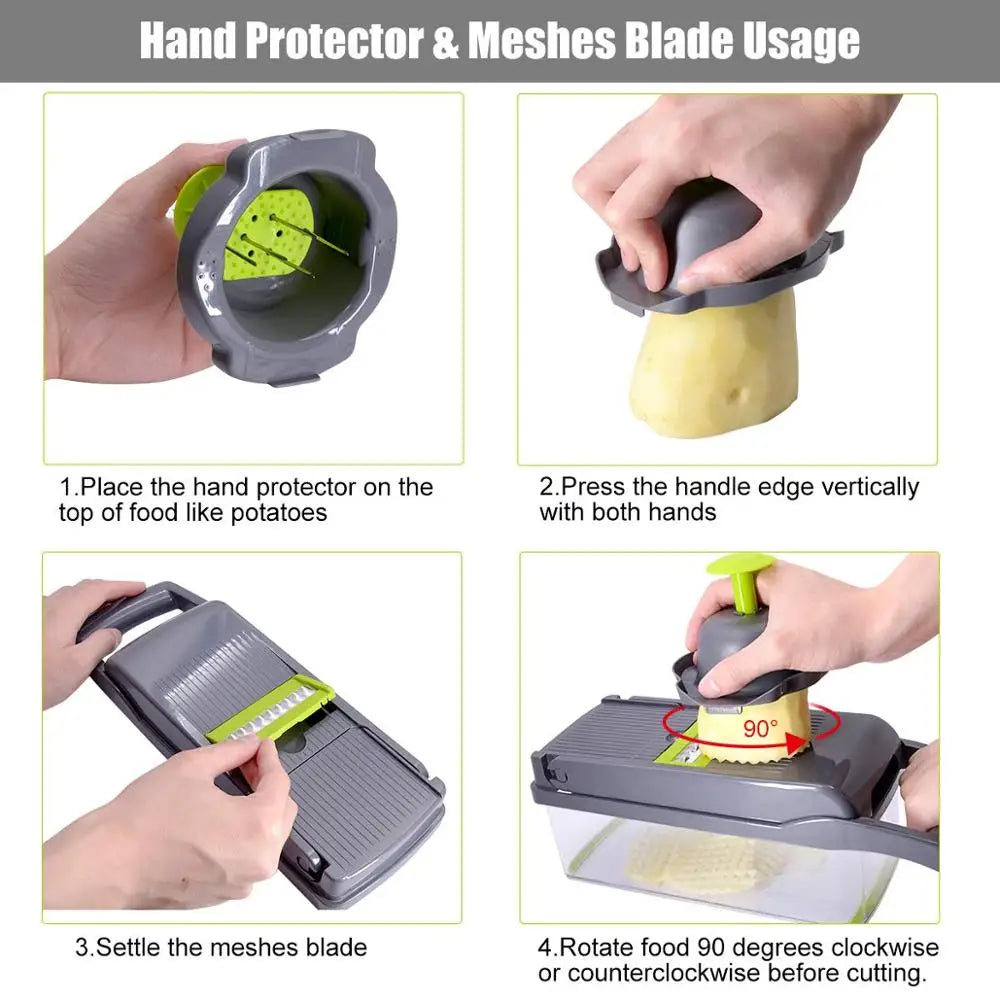 Multi-Blade Veggie Chopper & Slicer