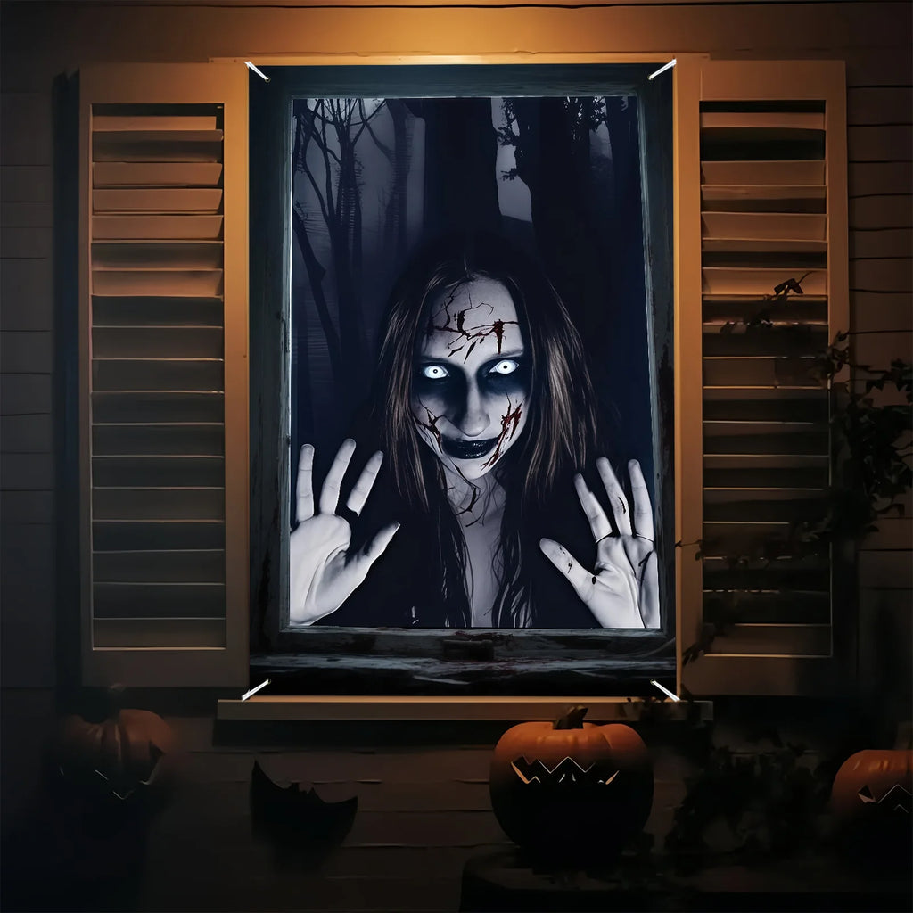 Haunted Window Scene Poster