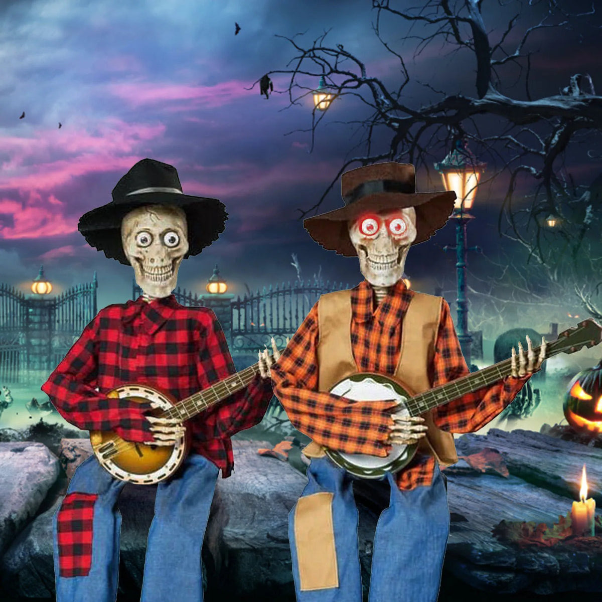 Guitar-Playing Skeleton Scarecrow