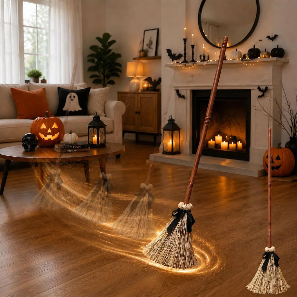 Animated Floating Witch's Broom