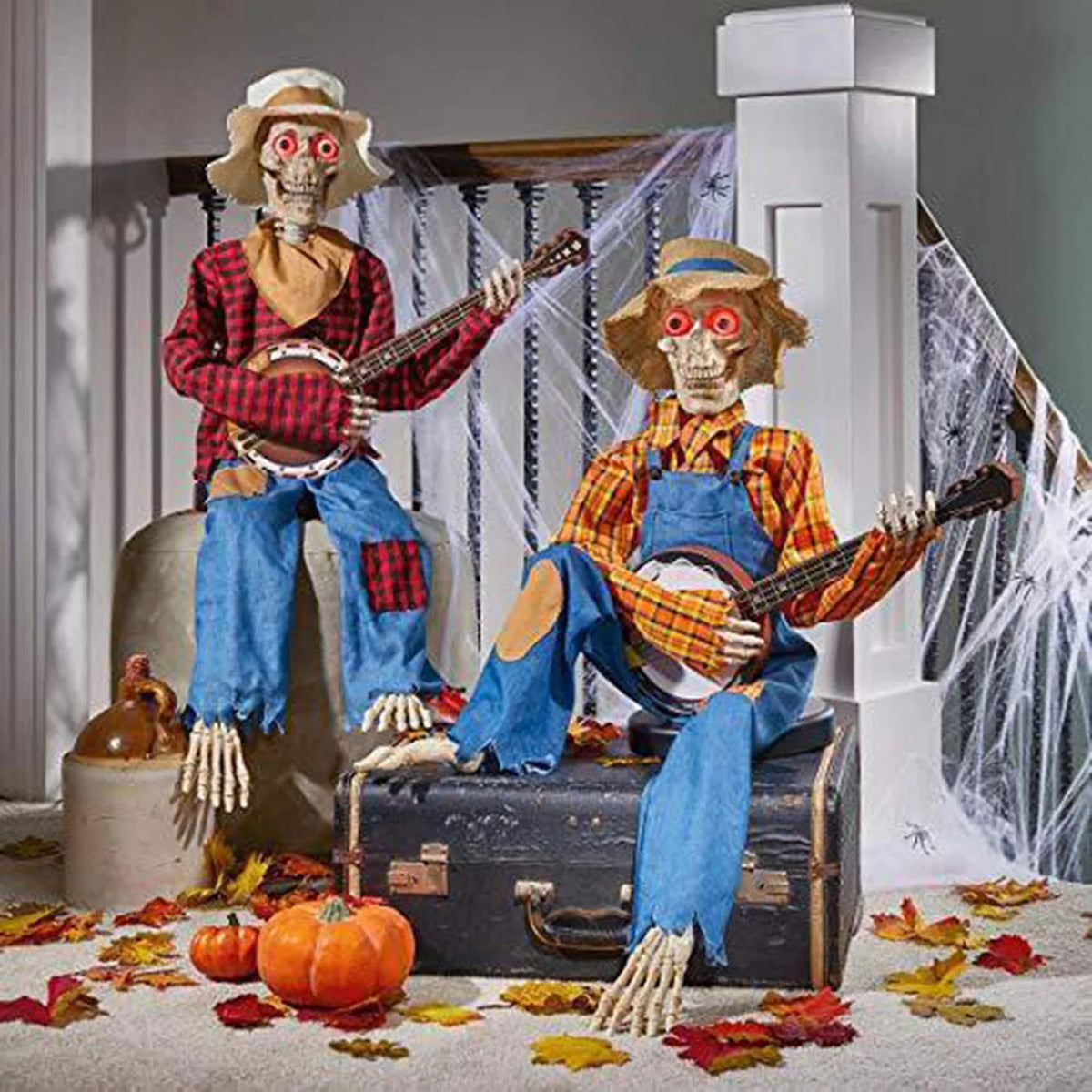 Guitar-Playing Skeleton Scarecrow