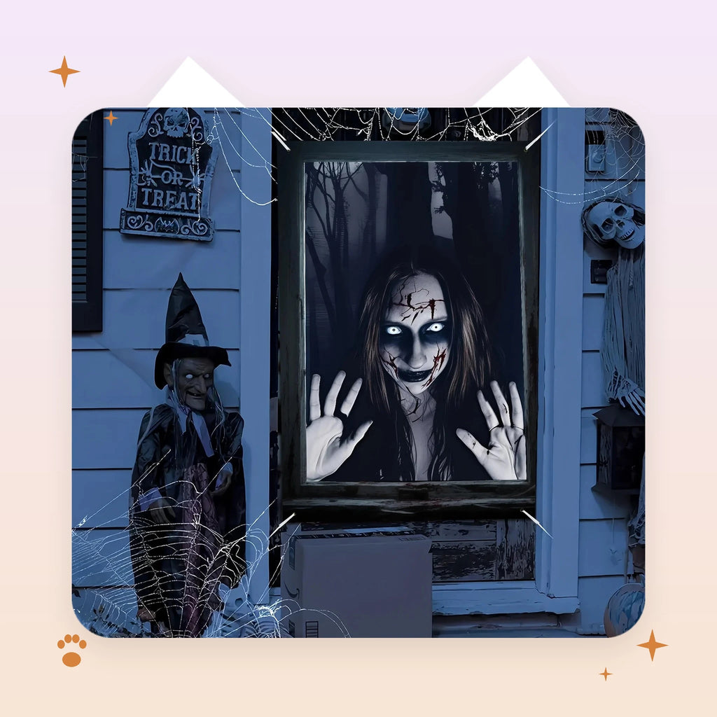 Haunted Window Scene Poster