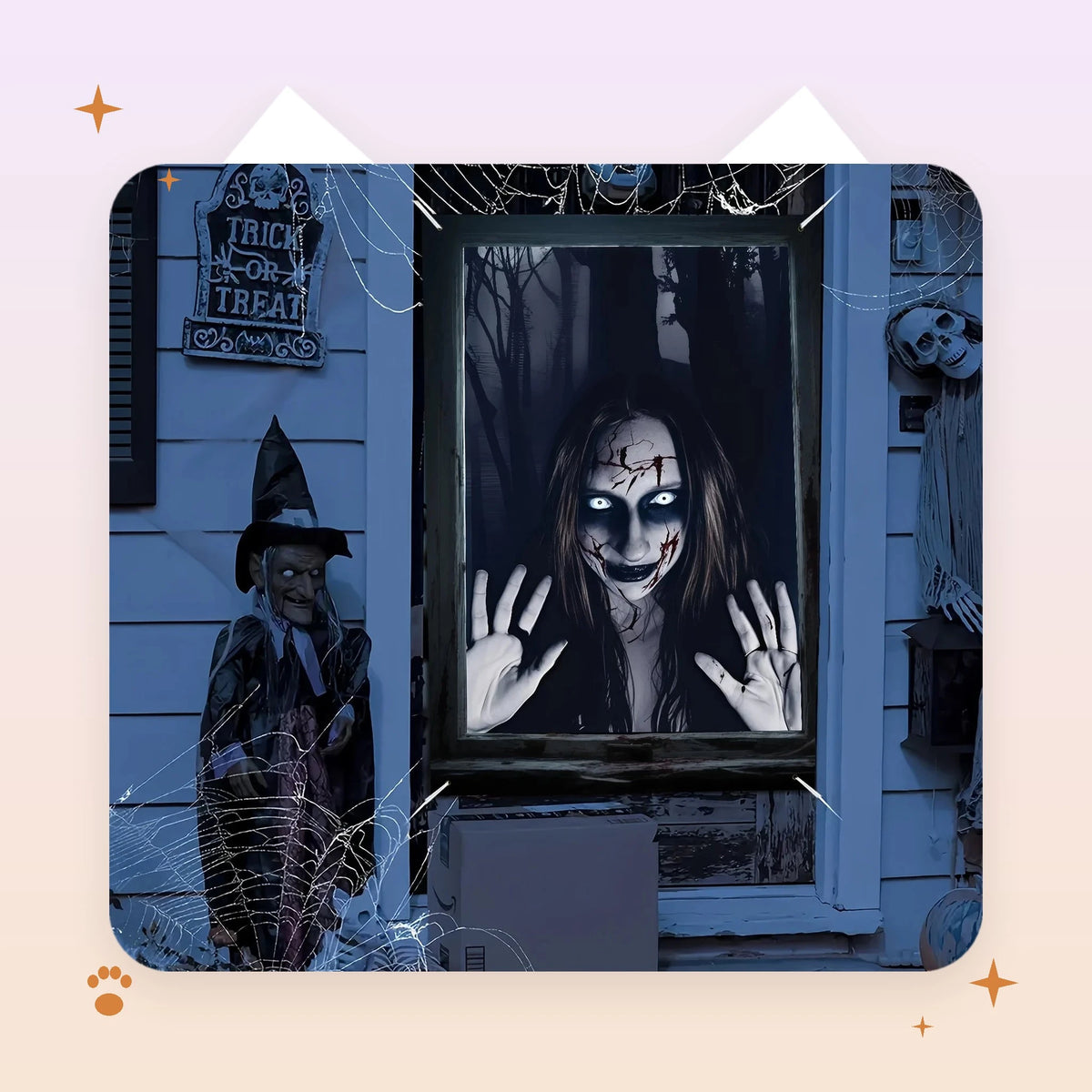 Haunted Window Scene Poster