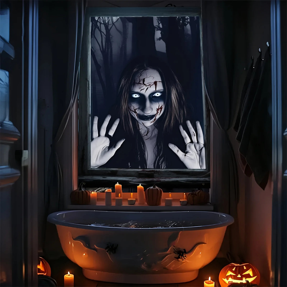 Haunted Window Scene Poster