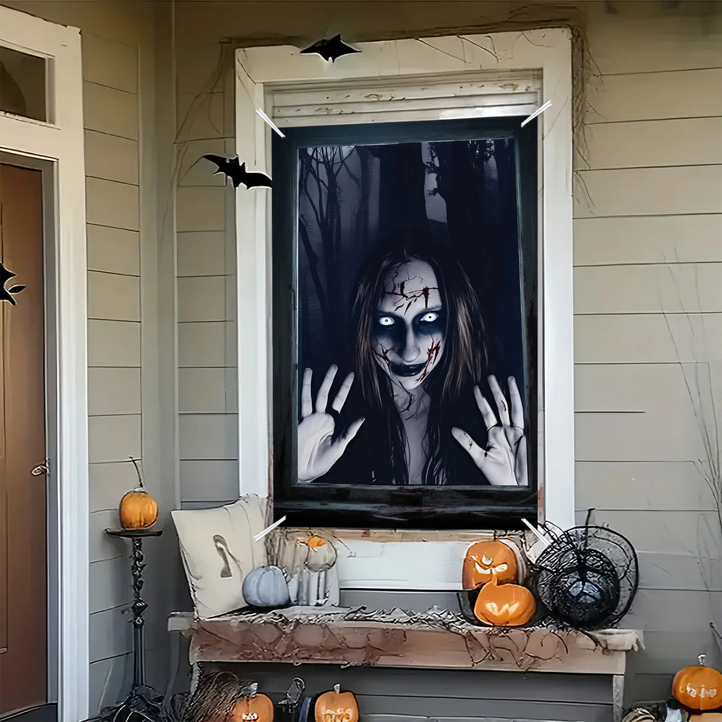 Haunted Window Scene Poster