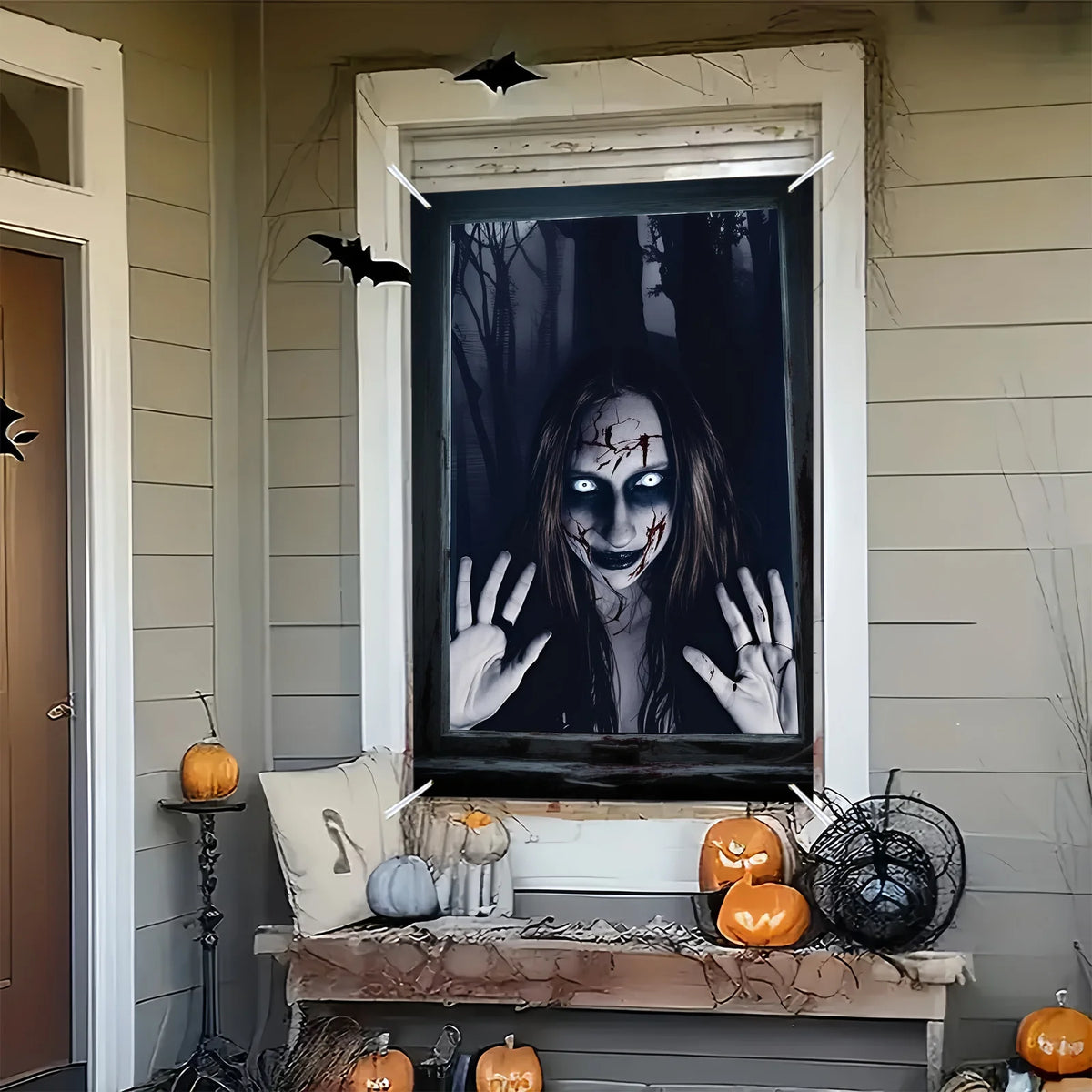 Haunted Window Scene Poster