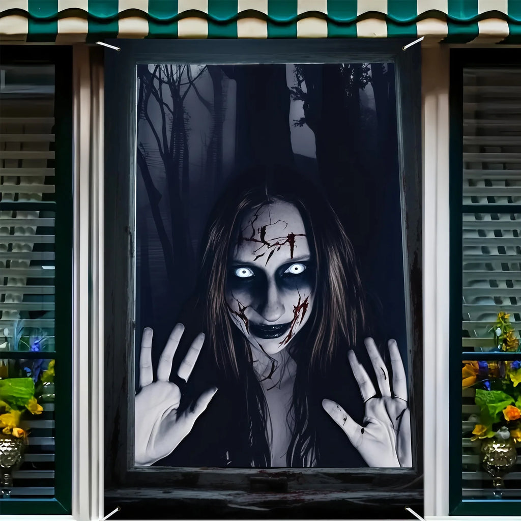 Haunted Window Scene Poster
