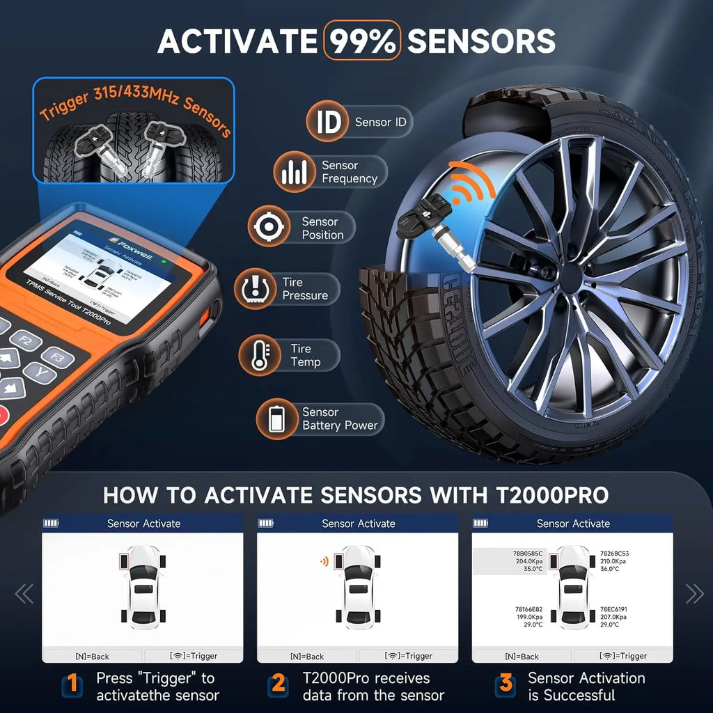 FOXWELL T2000 Pro TPMS Relearn & Programming Tool