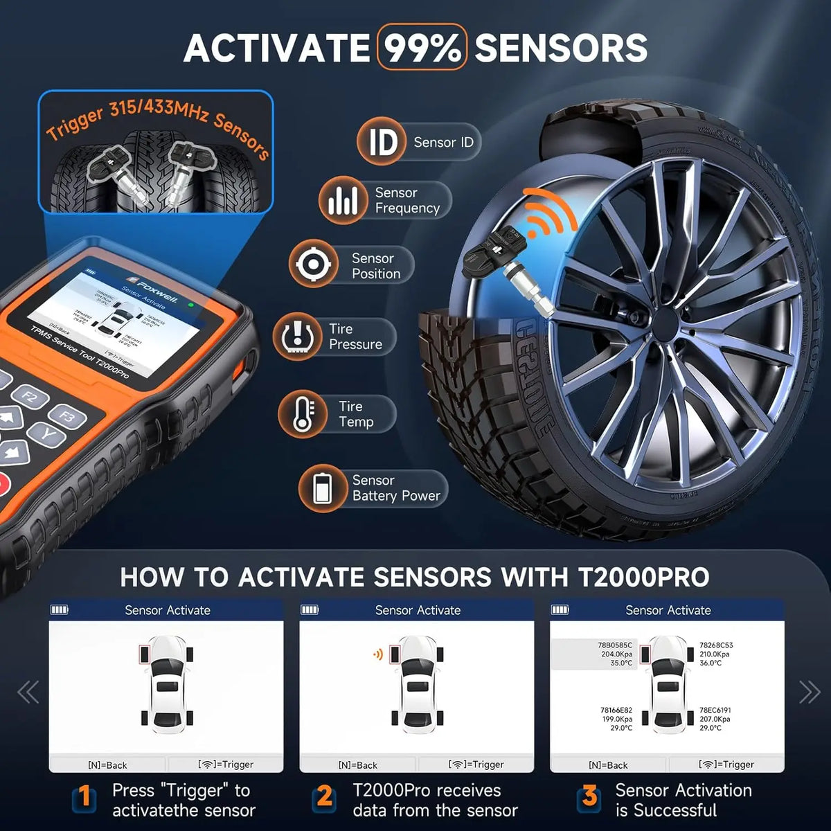 FOXWELL T2000 Pro TPMS Relearn & Programming Tool