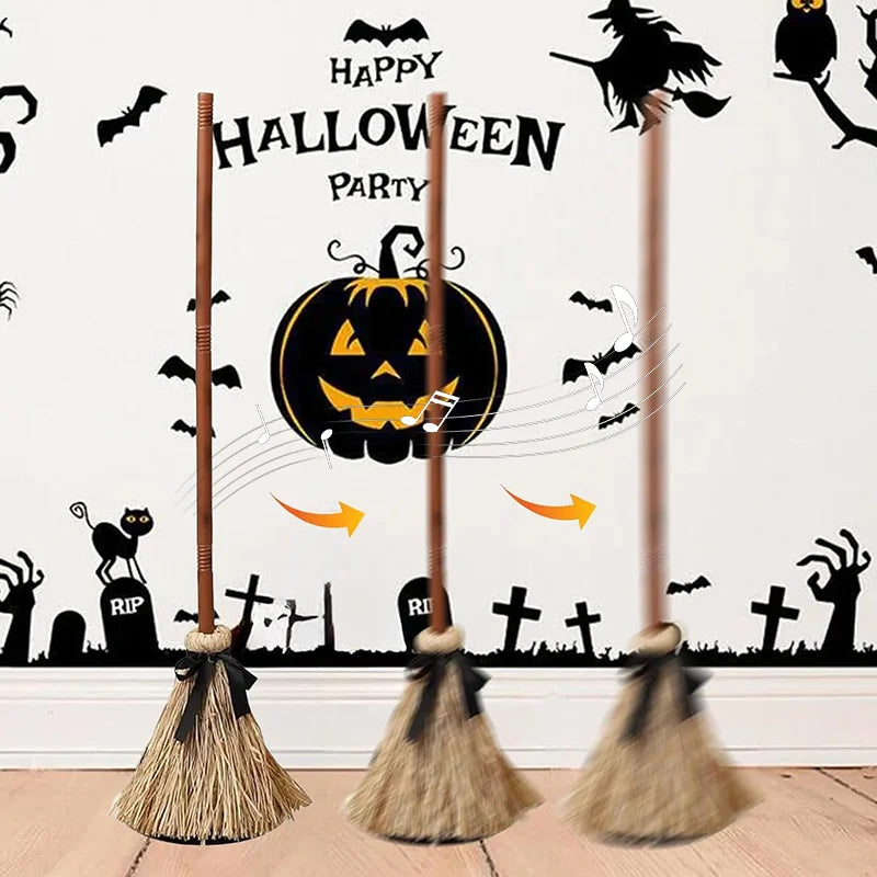 Animated Floating Witch's Broom