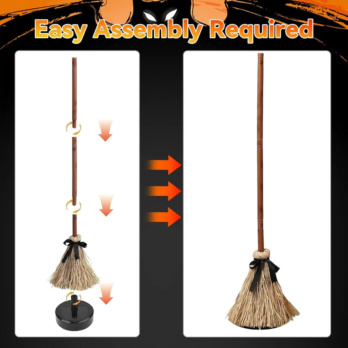 Animated Floating Witch's Broom