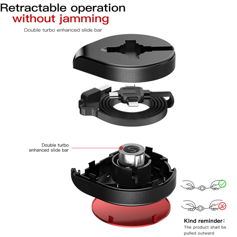 Retractable 3-in-1 Cable Puck