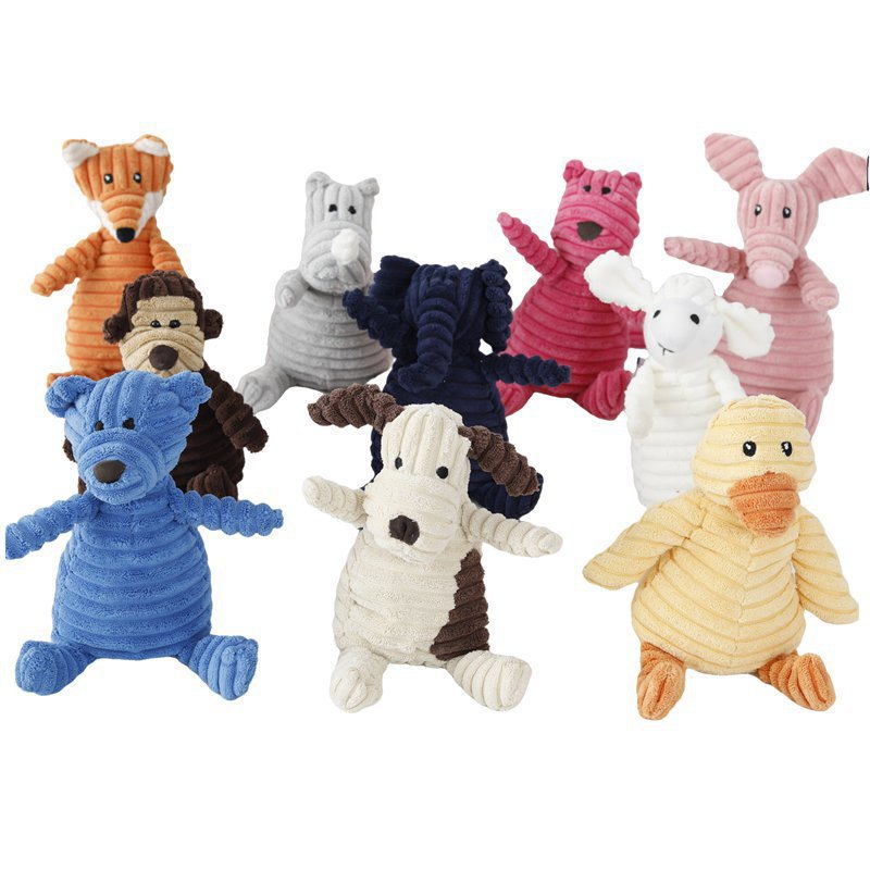Corduroy Squeaky Plush Dog Toy