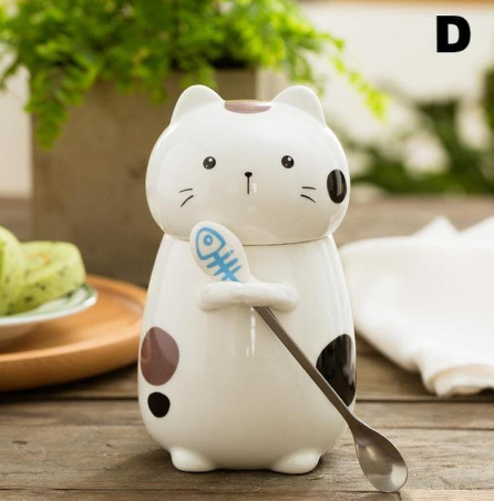 Kitty Hug Mug with Lid & Spoon