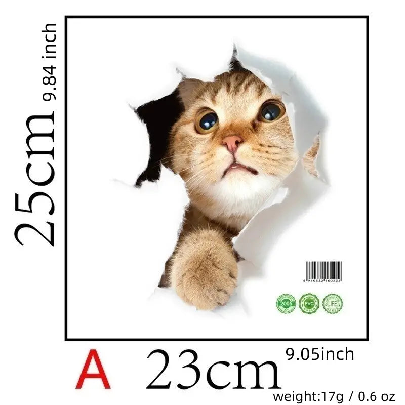 3D Peeking Cat Wall Sticker