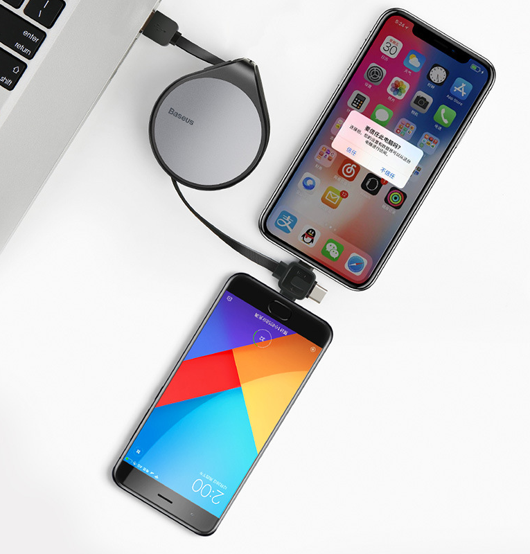 Retractable 3-in-1 Cable Puck