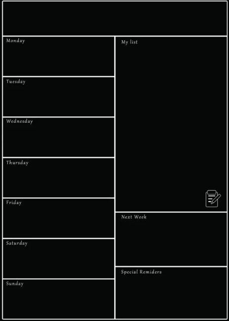 Magnetic Weekly Whiteboard Planner