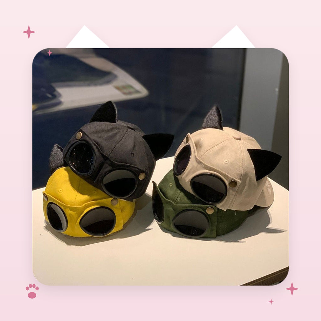 Cat Ear Goggles Baseball Cap