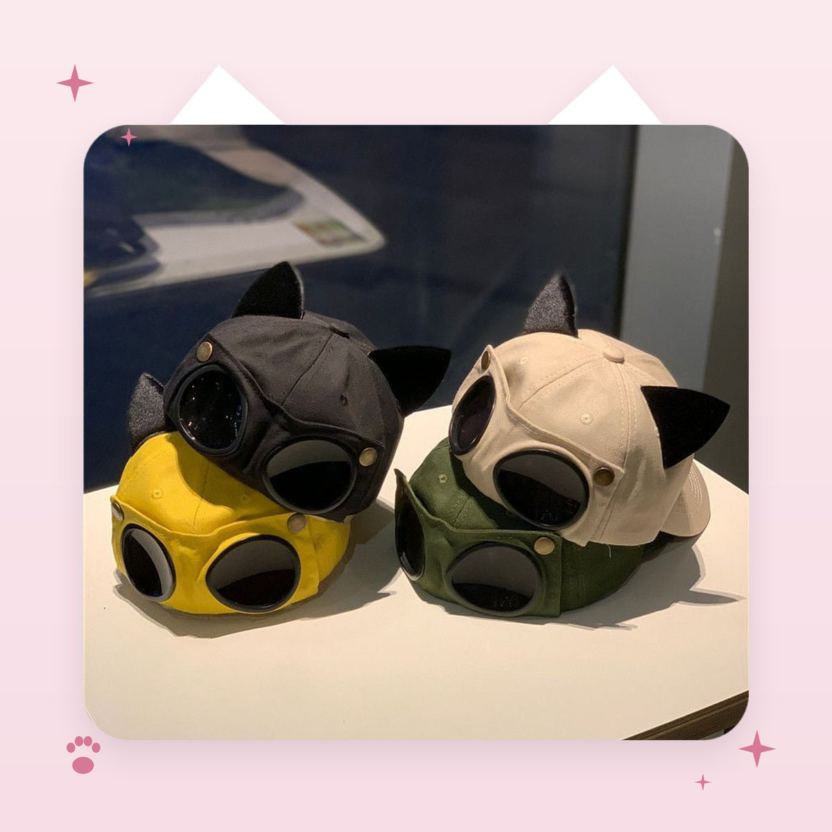 Cat Ear Goggles Baseball Cap